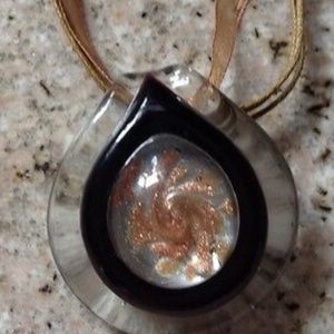 New VENETIAURUM MURANO Glass Pendant on Ribbon